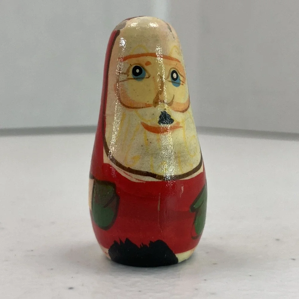 Vintage Santa Family Christmas Nesting Dolls‎ Set of 3 Gingerbread Boy Doll